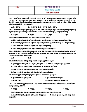 16 Đề thi học kỳ II môn Vật lý Lớp 12